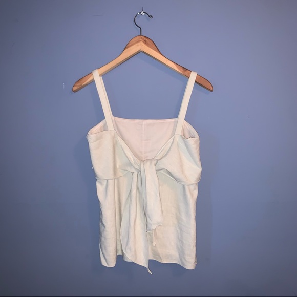 Theory Square-neck Linen Tie-Back Top Size Medium - Picture 3 of 6